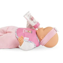 Corolle Bavoir Rose et Biberon Magique pour grand poupon 36/42 cm
