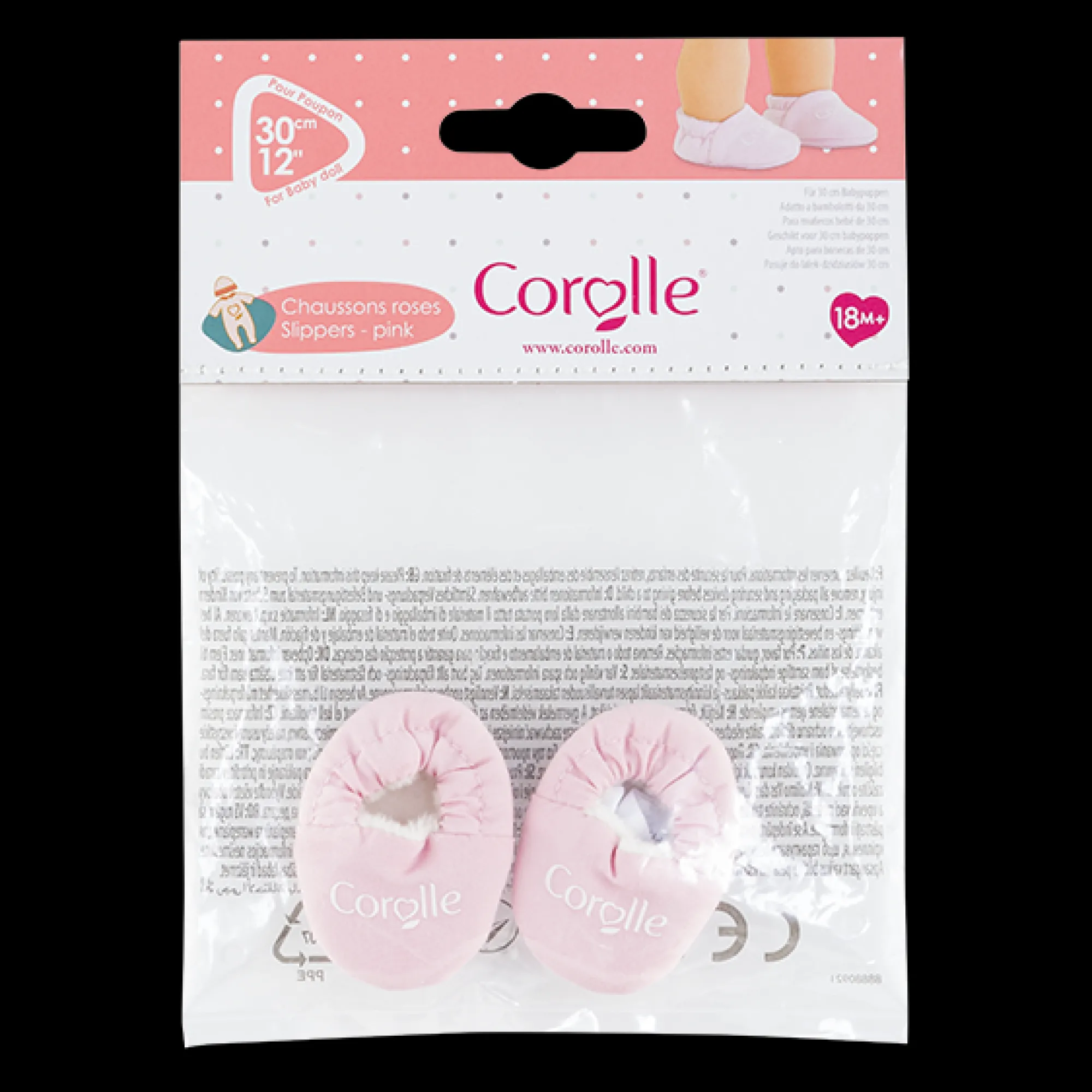 Corolle Chaussons roses pour poupon 30 cm