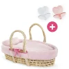 Corolle Couffin Tressé Peluche Rose et Tétines
