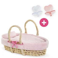 Corolle Couffin Tressé Peluche Rose et Tétines