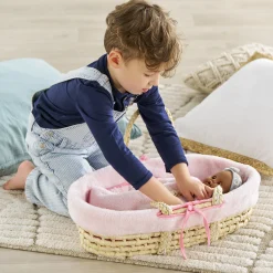 Corolle Couffin Tressé Peluche Rose et Tétines