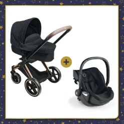Corolle Ensemble Landau 3 en 1 Priam Cybex + Porte-poupon Cybex Noir