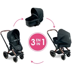 Corolle Ensemble Landau 3 en 1 Priam Cybex + Porte-poupon Cybex Noir
