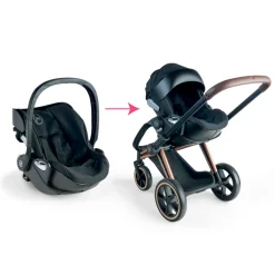 Corolle Ensemble Landau 3 en 1 Priam Cybex + Porte-poupon Cybex Noir