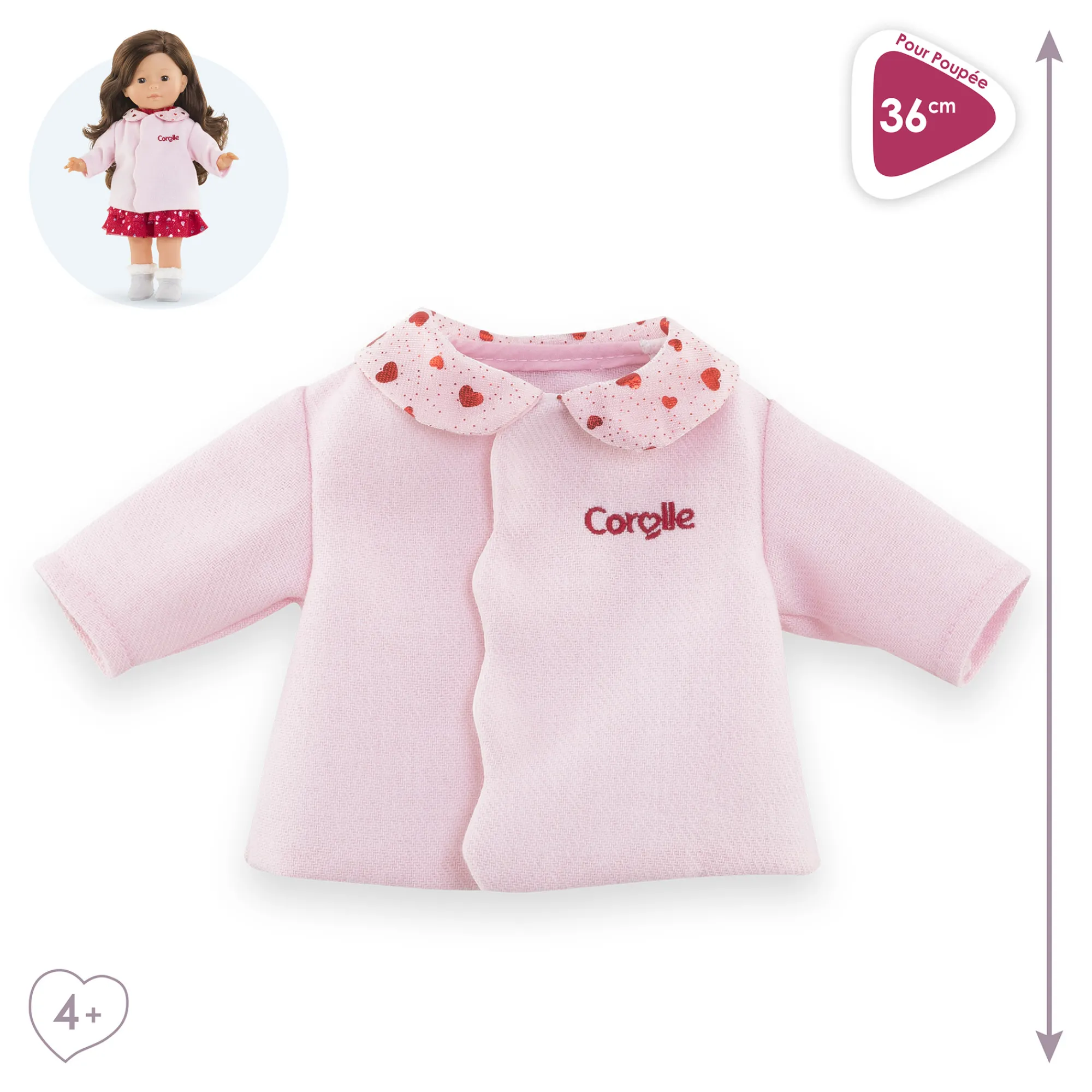 Corolle Manteau Pétales de Cœurs pour poupée ma