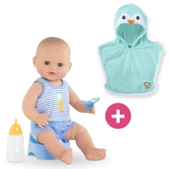 Corolle Poupon Paul fait pipi et Cape de Bain Pingouin