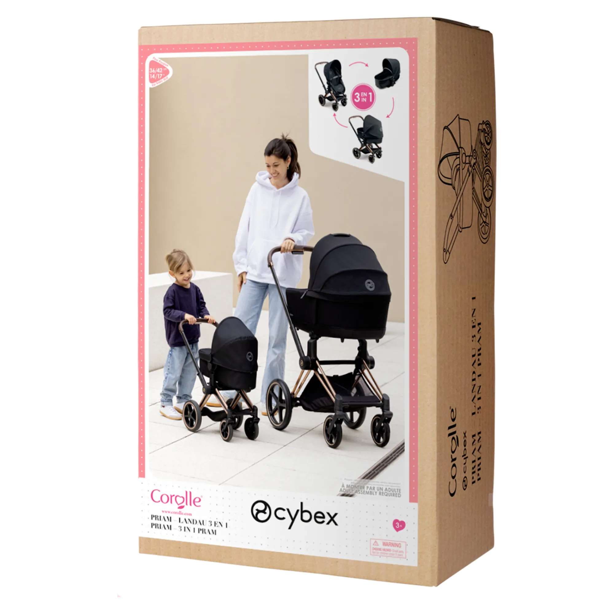 Corolle Poupon Rose et Landau Cybex Noir