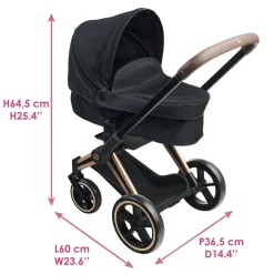 Corolle Poupon Rose, Landau Cybex Noir et Porte-Poupon Cybex Noir