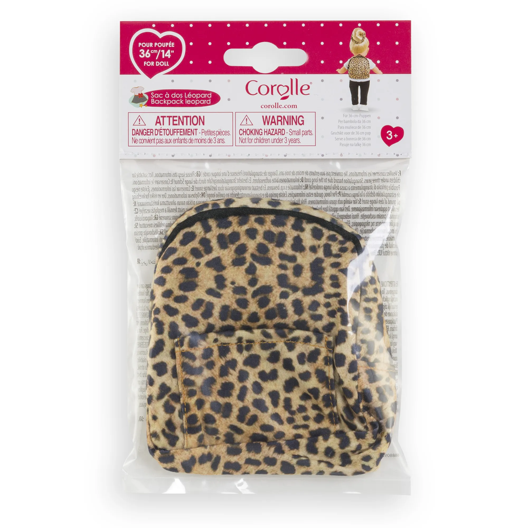 Corolle Sac à dos Léopard pour poupée ma