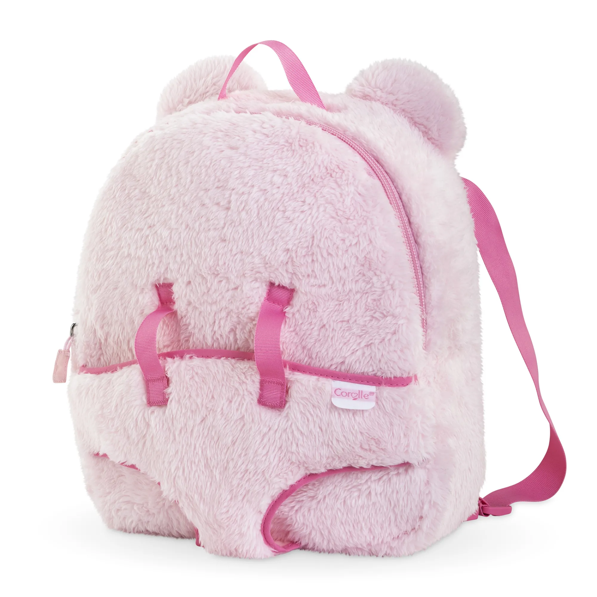 Corolle Sac à Dos Porte-Poupon Peluche Rose pour poupon 30 cm