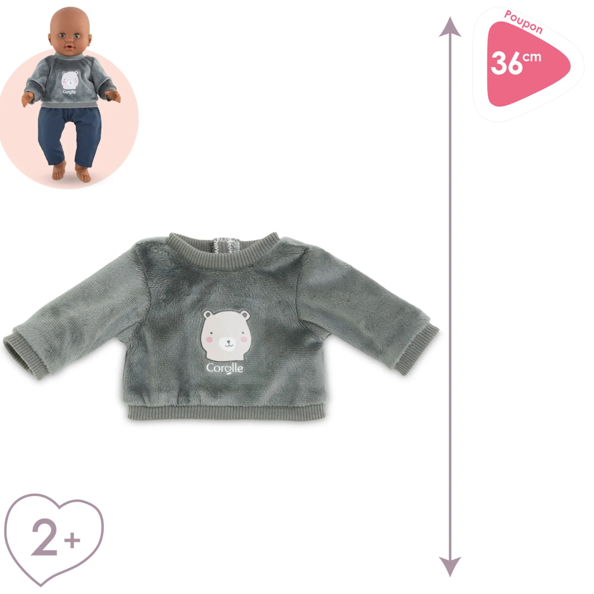 Corolle Sweat Ourson pour poupon 36 cm